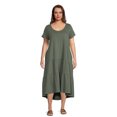 thumbnail image 1 of Terra & Sky Women's Plus Size Tiered Knit Maxi Dress, 1 of 5