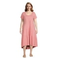 thumbnail image 1 of Terra & Sky Women's Plus Size Tiered Knit Maxi Dress, 1 of 5