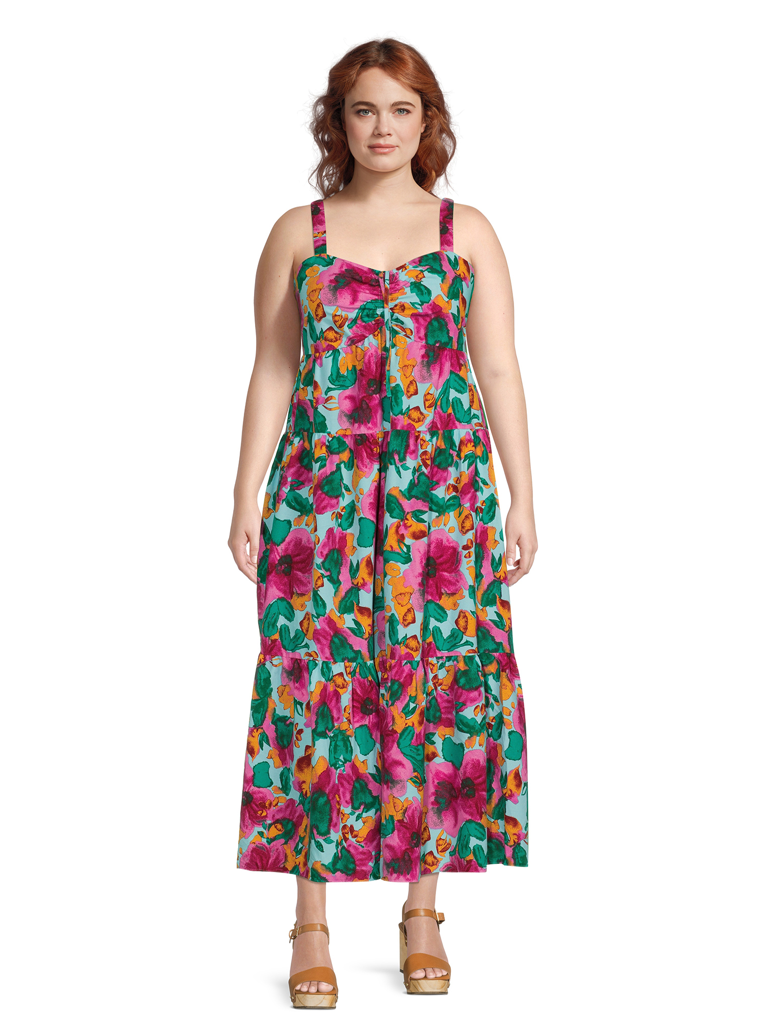 Terra & Sky Women's Plus Size Tiered Maxi Dress - Walmart.com