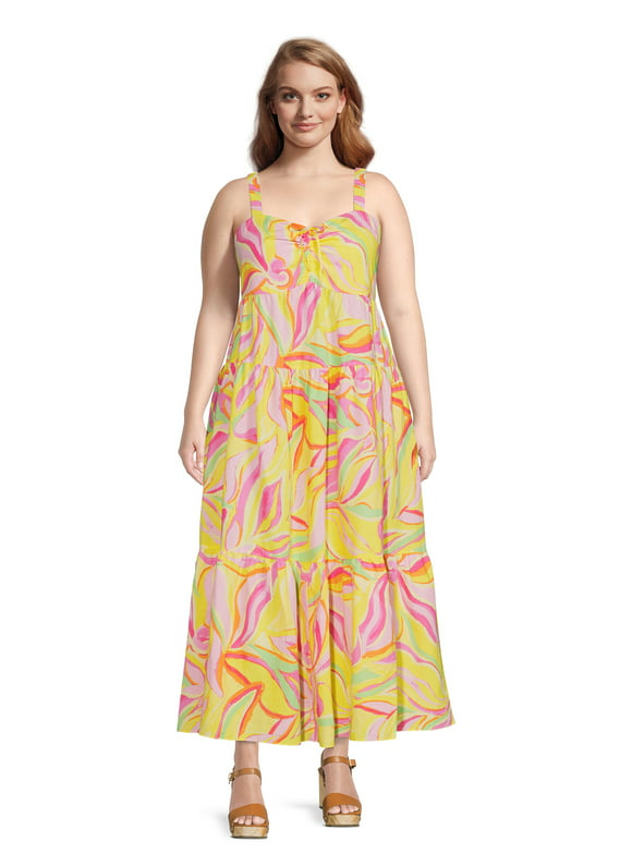 Terra & Sky Women's Plus Size Tiered Maxi Dress