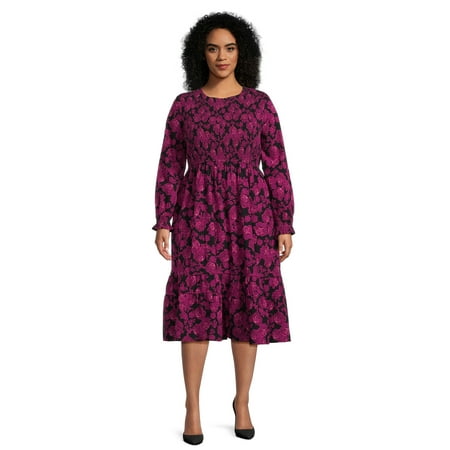 Actual Color: BOLD ROSES-BERRY WINE, Clothing Size: 0X