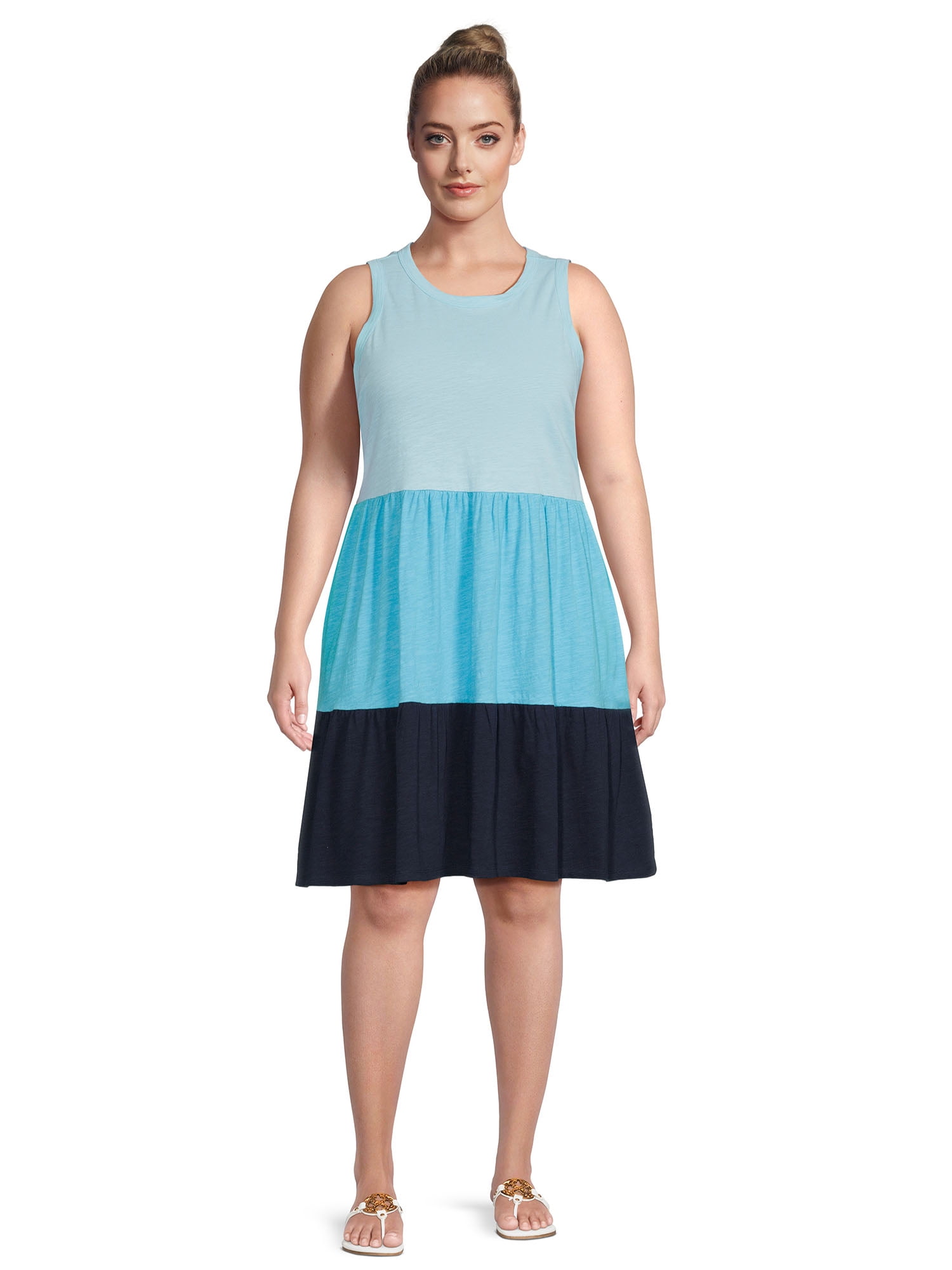 Terra u0026 Sky Women's Plus Size Tiered Tank Dress - Walmart.com