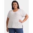 thumbnail image 1 of Terra & Sky Women’s Plus Size Tunic Tee with Short Sleeves, Sizes 0X-5X, 1 of 5