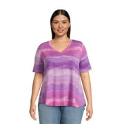 Terra & Sky Women's Plus Size Tunic Tee with Short Sleeves