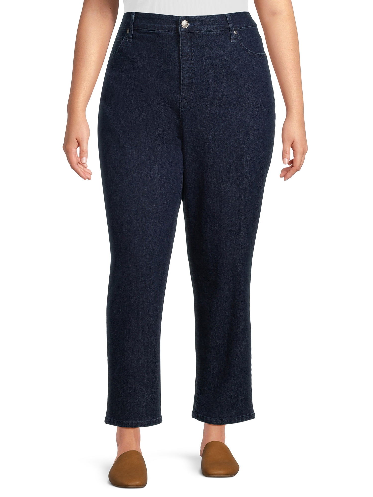 Terra & Sky Women's Plus Size Ultra High Rise Mom Jeans - Walmart.com