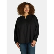 Terra & Sky Women's Plus Size Utility Pocket Shirt, Sizes 0X-4X