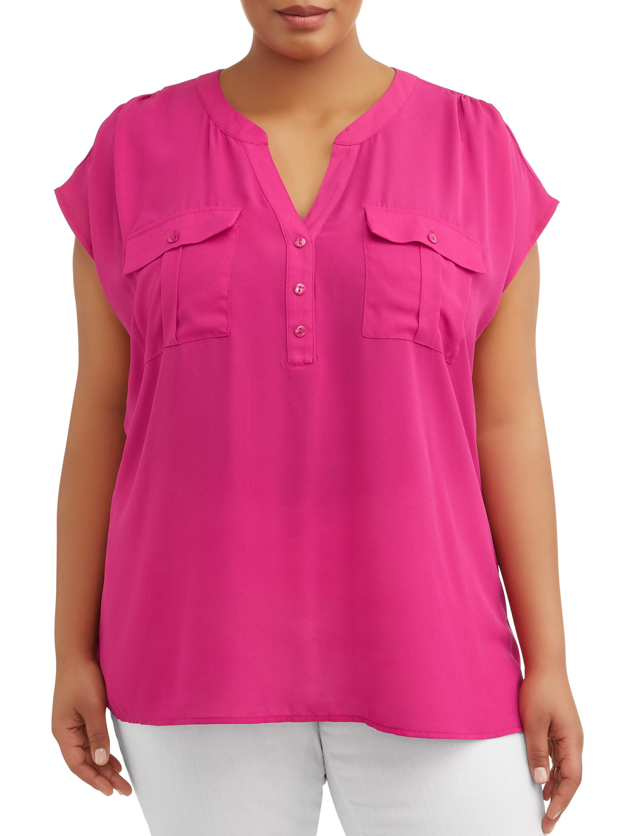 Terra & Sky Women's Plus Size Utility Shirt