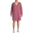 thumbnail image 1 of Terra & Sky Women's Plus Size V-Neck Dress with Long Sleeves, 1 of 5
