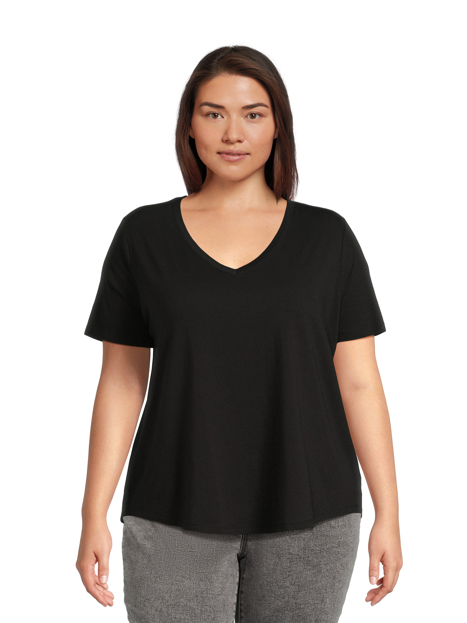 Terra & Sky Women’s Plus Size V-Neck Tee - Walmart.com