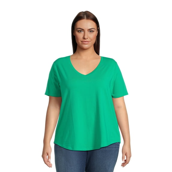 Terra & Sky Women’s Plus Size V-Neck Tee