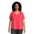 thumbnail image 1 of Terra & Sky Women’s Plus Size V-Neck Tee, 1 of 5