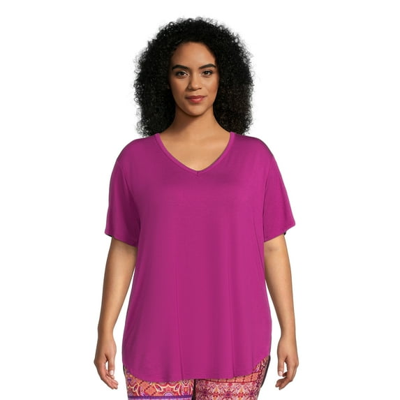 Terra & Sky Women's Plus Size V-Neck Tunic T-Shirt