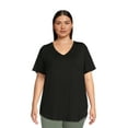 thumbnail image 1 of Terra & Sky Women's Plus Size V-Neck Tunic T-Shirt, 1 of 5