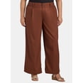thumbnail image 1 of Terra & Sky Women's Plus Size Wide Leg Work Pants, 30" Inseam, Sizes 0X-5X, 1 of 4