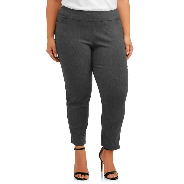 Plus size top gray dress pants