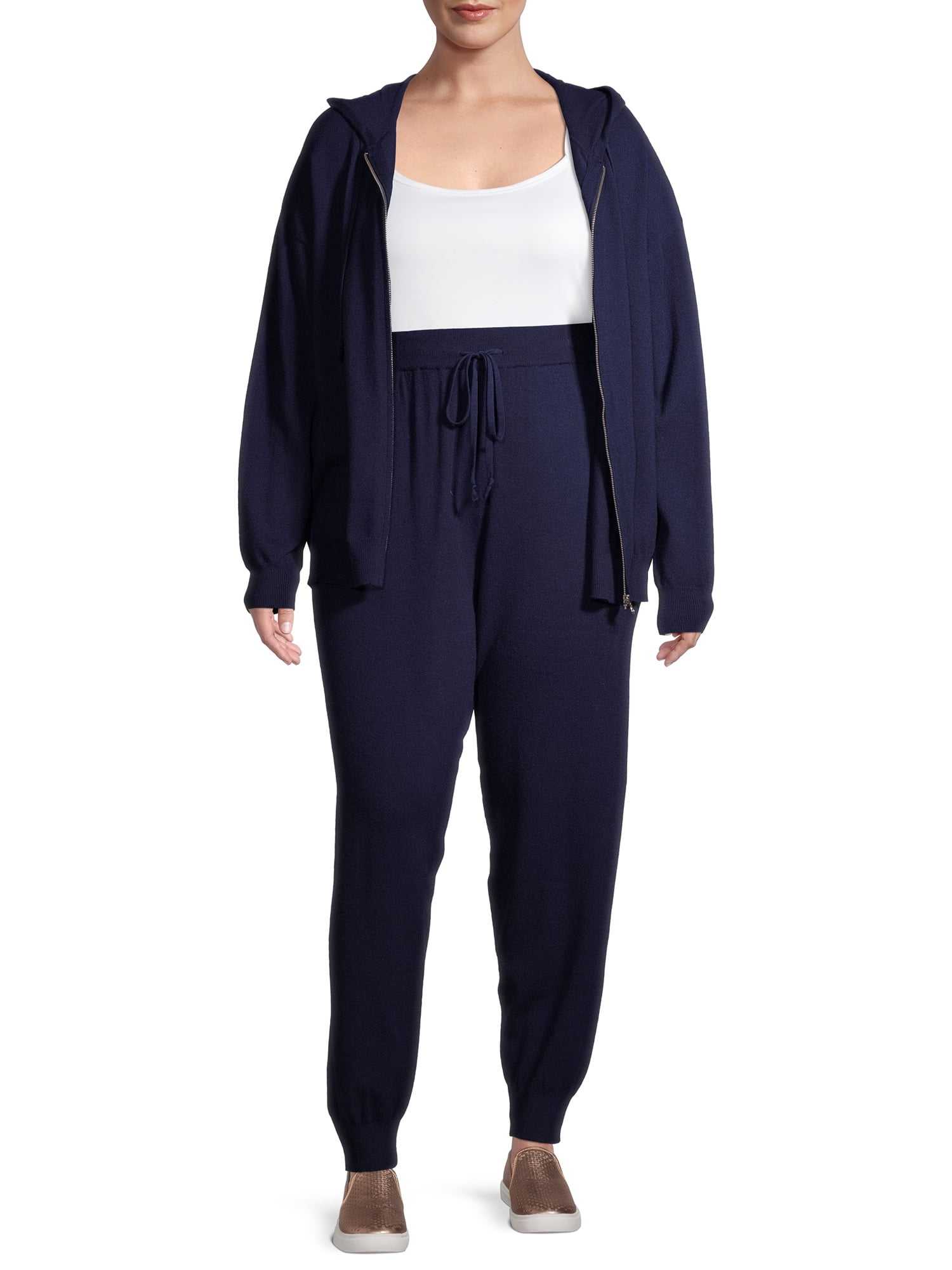 Terra Sky Women s Plus Size Zip Front Hoodie and Joggers Set 2