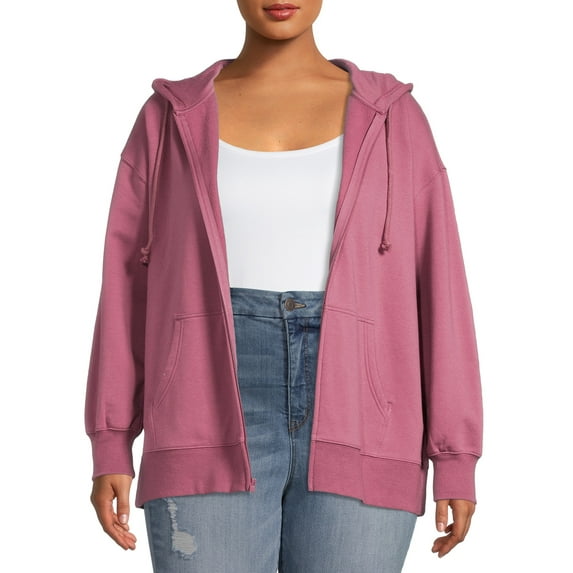 Terra & Sky Women's Plus Size Zip-Front Hoodie