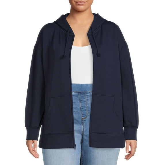Terra & Sky Women's Plus Size Zip-Front Hoodie