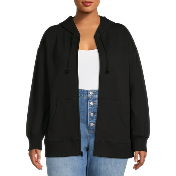 Terra & Sky Women's Plus Size Zip-Front Hoodie