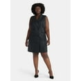 thumbnail image 1 of Terra & Sky Women’s Plus Sleeveless Faux Leather Blazer Dress, Sizes 0X-5X, 1 of 4