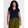 thumbnail image 1 of Terra & Sky Women's Plus Ribbed Sleeveless V Neck Sweater Top, Sizes 0X-5X, 1 of 5