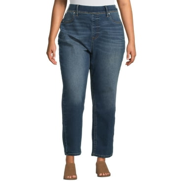 Terra & Sky Women’s Plus Straight Leg Jeggings, 29” Inseam, Sizes 0X-4X
