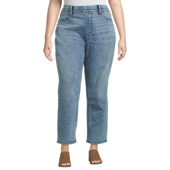 Terra & Sky Women’s Plus Straight Leg Jeggings, 29” Inseam, Sizes 0X-4X