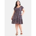 thumbnail image 1 of Terra & Sky Women's Plus Sweetheart Mini Dress, Sizes 0X-5X, 1 of 4