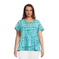 thumbnail image 1 of Terra & Sky Women's Plus Swing Tiered Top, 1 of 5