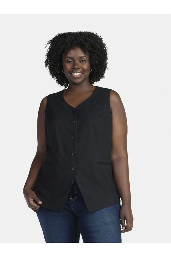 Women's Plus Tailored Vest, Sizes 0X-5X
