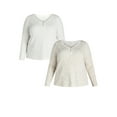 thumbnail image 1 of Terra & Sky Women's Plus Thermal Henley Top, Available in 1 and 2-Pack, Sizes 0X-5X, 1 of 6