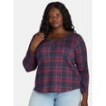thumbnail image 1 of Terra & Sky Women's Plus Thermal Henley Top, Available in 1 and 2-Pack, Sizes 0X-5X, 1 of 6