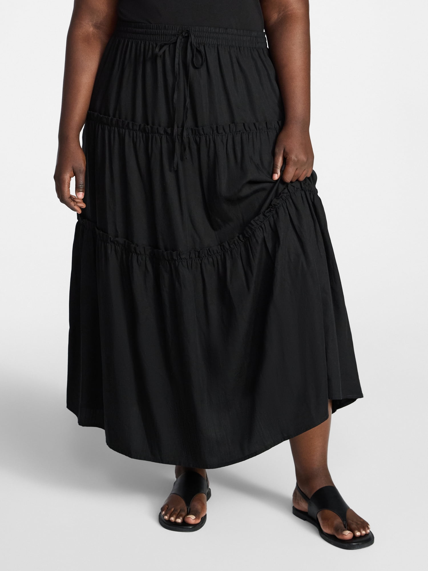 Terra & Sky Women's Plus Tiered Maxi Skirt, Sizes 0X-5X