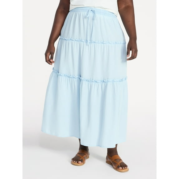 Terra & Sky Women's Plus Size Tiered Maxi Skirt, Sizes 0X-5X