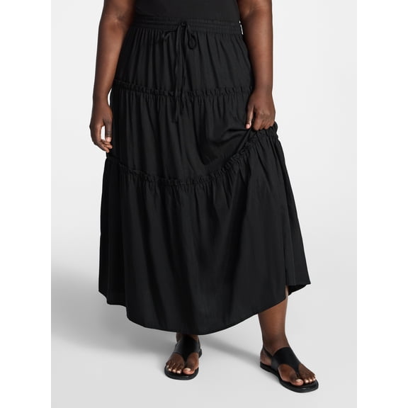 Terra & Sky Women's Plus Size Tiered Maxi Skirt, Sizes 0X-5X