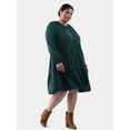 thumbnail image 1 of Terra & Sky Women's Plus Tiered Peasant Mini Dress, Sizes 0X-5X, 1 of 4