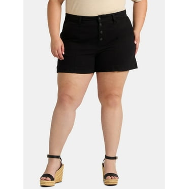 Terra & Sky Women's Plus Utility Shorts, 4” Inseam, Sizes 14W-24W