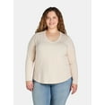 thumbnail image 1 of Terra & Sky Women’s Plus V Neck Tee with Long Sleeves, Available in 1 and 3-Packs, Sizes 0X-5X, 1 of 5