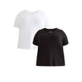 thumbnail image 1 of Terra & Sky Women’s Plus V-Neck Tee with Short-Sleeves, 2-Pack, Sizes 0X-5X, 1 of 7