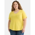 thumbnail image 1 of Terra & Sky Women’s Plus Short Sleeve V-Neck Tee, Sizes 0X-5X, 1 of 5