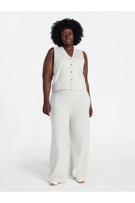 Women's Plus Size Vest and Pants Outfit Set, 2-Piece, Sizes 0X-4X