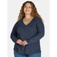 thumbnail image 1 of Terra & Sky Women's Plus Waffle Henley Tee, Sizes 0X-4X, 1 of 5
