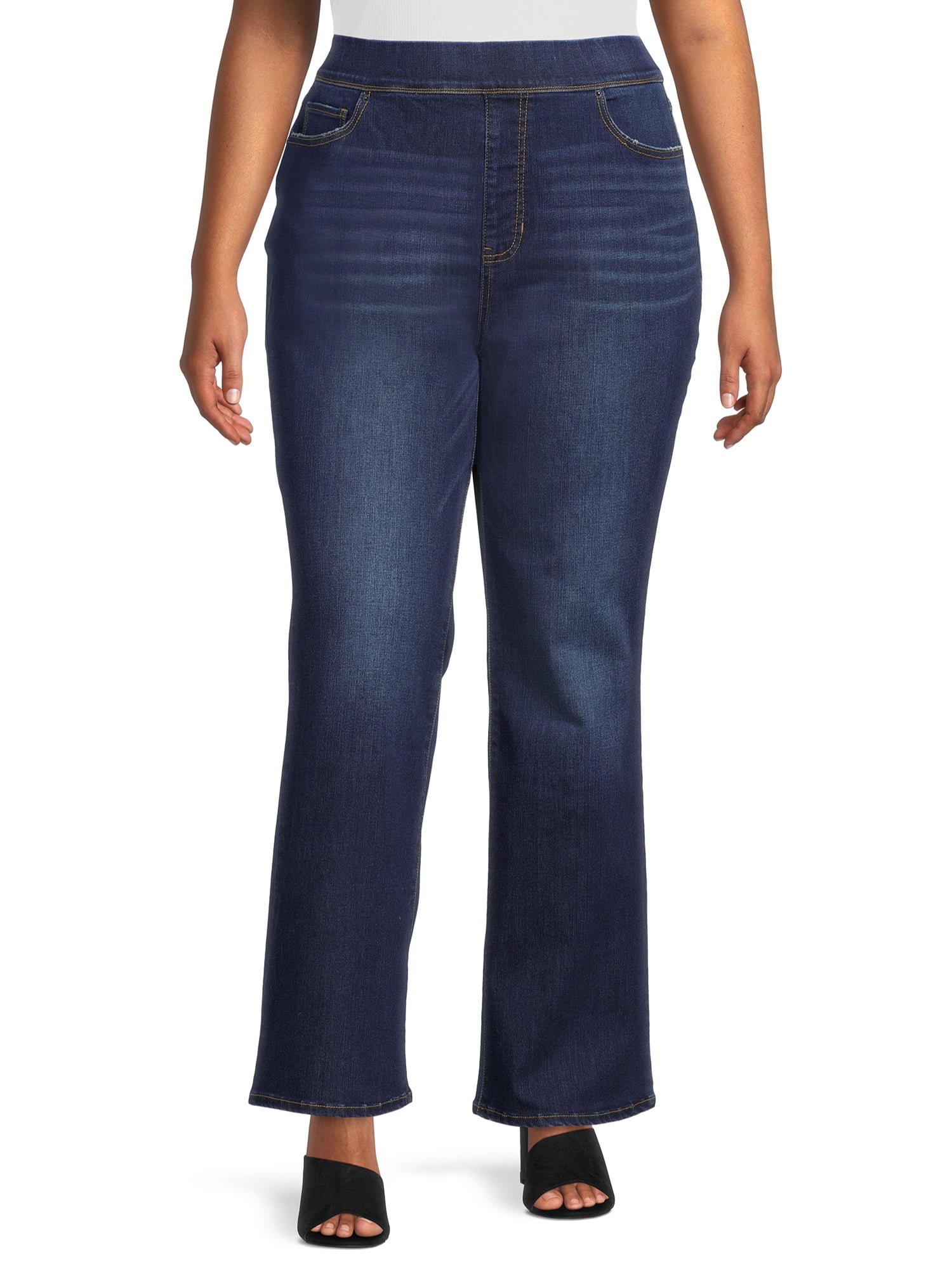 Terra & Sky Women's Pus Size Pull On Bootcut Jeans - Walmart.com