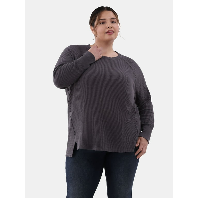3/4 sleeve Hit Color Round neck Patchwork Plus size Tops 3/4 sleeve Hit Color Round neck Patchwork Plus size Tops