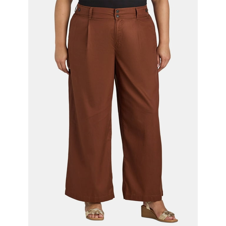 Terra Sky Women s Plus Size Wide Leg Work Pants 30 Inseam Sizes 0X 5X