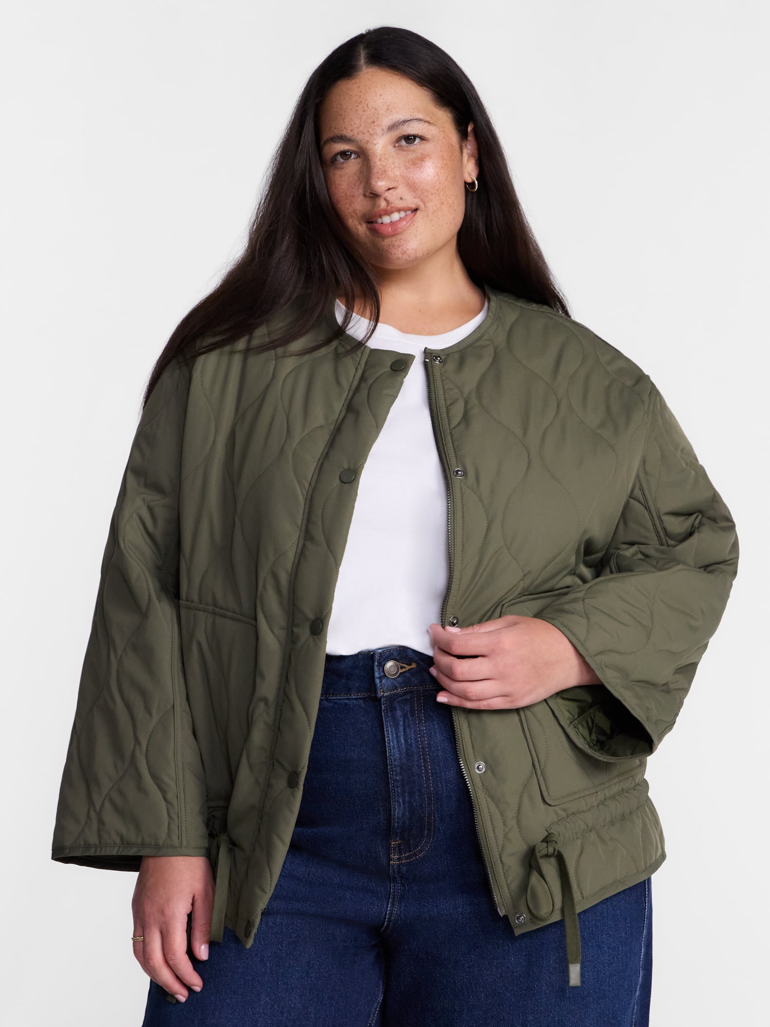 Terra & Sky Women’s Plus Lightweight Quilted Jacket, Sizes 0X-5X