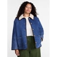 thumbnail image 1 of Terra & Sky Women’s Plus Reversible Chore Coat with Long Sleeves, Sizes 0X-5X, 1 of 7