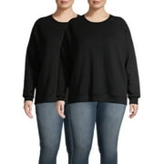 Terra & Sky Womens Plus Size Fleece Athleisure Sweatshirt 2-Pack