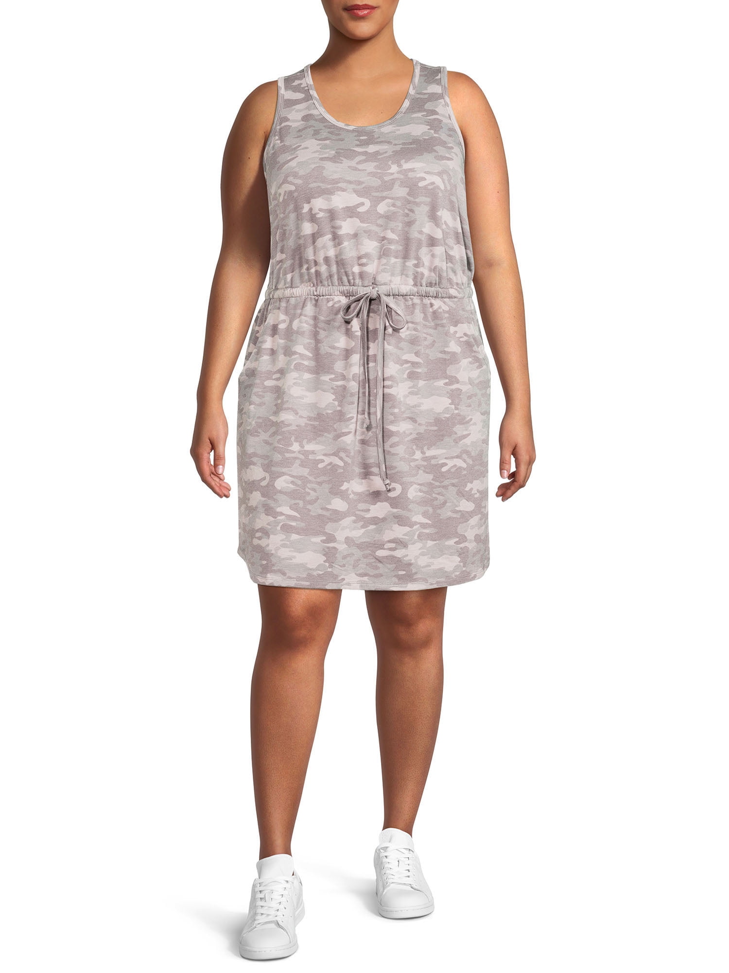 Terra & Sky Women's Plus Size V-Neck Sleeveless Tank Dress