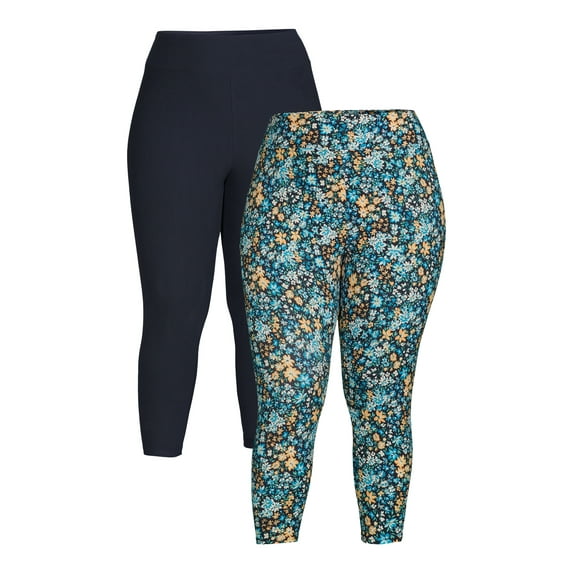 Terra & Sky Womens Plus Size Leggings, 2-Pack